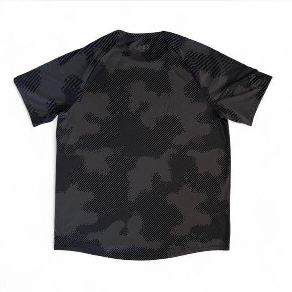 Under Armour Mens Camo Shirt XL Black Gray Short Sleeve Workout Training - Picture 2 of 6